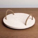 Timeless Sophistication: Circular Stone Tray - 25 cm Diameter