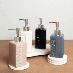 400ml White Ceramic Soap Dispenser: Elegant Bathroom Essential in 4 Stylish Colors