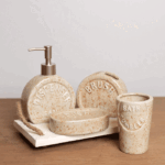 Urban Sajavaat Ceramic Bathroom Accessory Set: Modern Elegance for Your Home - Pink