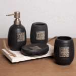 Premium Porcelain Bathroom Set: Elevate Your Bath Space in Style - Black