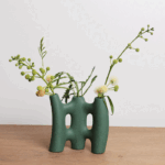 Chic Green Ceramic Vase: Nordic-style Elegance for Your Home