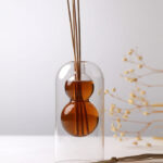 Elegant Borosilicate Glass Reed Diffuser Bottle with Fragrance Sticks - Luxury Home Decor, 17x8x8 cm