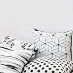 Luxury Chenille Jacquard Cushion Cover | 42x42cm Geometric Black & White Pillow Case for Sofa & Bedroom