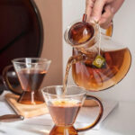 600ml Borosilicate Glass Coffee Press Teapot – Heat Resistant Flower Espresso Pot | Ideal Gift for Coffee Lovers