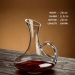 Premium Crystal Glass Red Wine Decanter with Handle – 1800ml | Elegant High-End Wine Aerator with Air-Enhancing Design by Luminthra