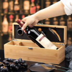 Bamboo Wooden Wine Case with Tools Set - Elegant Storage Box for Wine Lovers