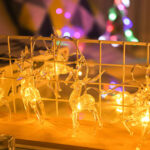 Warm White Reindeer String Lights - Battery Operated LED Decorations for Christmas & Holiday Cheer