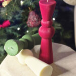 Minimalist Ribbed Scented Candle – 27 cm Modern Christmas Décor