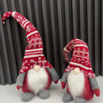 Sitting Santa Dwarf with Long Hat & Short Legs – Holiday Decor (Large 65cm & Medium 55cm)