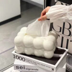 White Cloud Design Tissue Box – Stylish Paper Towel Dispenser for Kitchen & Living Room