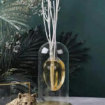 Elegant Borosilicate Glass Reed Diffuser Bottle with Fragrance Sticks - Luxury Home Decor, 17x8x8 cm