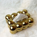 Gold Cloud Design Tissue Box
