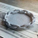 Elegant Gray Oval Chain-Shaped Tray