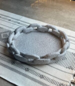 Elegant Gray Oval Chain-Shaped Tray