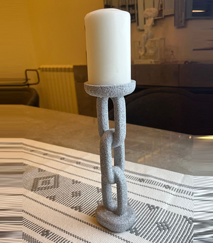 Gray Chain-Shaped Candle Holder