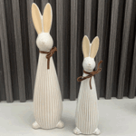 Easter Bunny Porcelain Statue with Tie