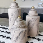 Elegant Beige Ceramic Jar Vase Set – 3 Sizes (S 26cm, M 33cm, L 42cm)