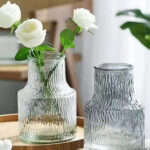 Dark Transparent Colored Glass Flower Vase – Modern Home Decor – 20.5cm