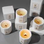 Luxury Scented Candle in Ceramic Jar – Smokeless Fragrance with Essential Oils – 4 Scents – 12.1cm