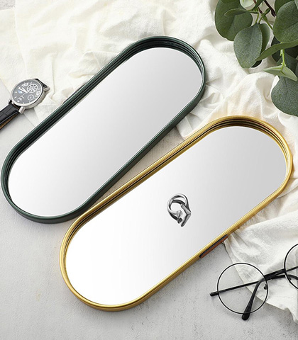 Elegant Oval Acrylic Mirror Tray