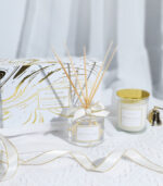 White & Gold Reed Diffuser and Scented Candle Gift Set