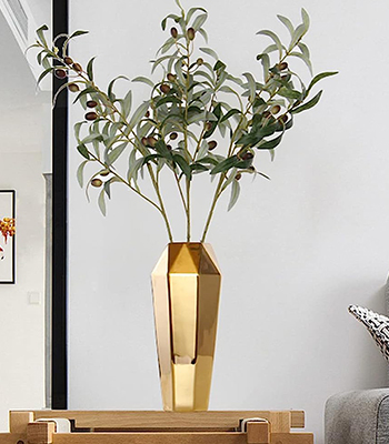 Tall Golden Ceramic Vase