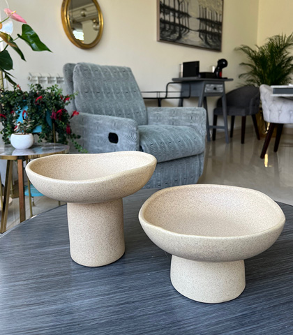 Modern Ceramic Bowl with Base
