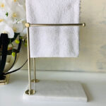 Marble & Metal Bathroom Hand Towel Holder