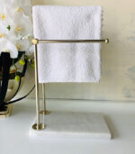 Marble & Metal Bathroom Hand Towel Holder