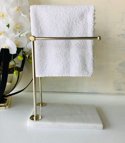 Marble & Metal Bathroom Hand Towel Holder