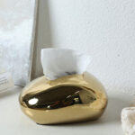 Modern Gold Ceramic Tissue Box