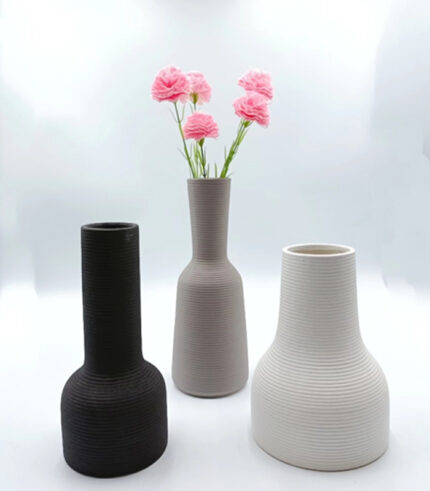 Modern Ceramic Vases – 3 Shapes & Colors (White, Black, Gray) | Minimalist Home Decor