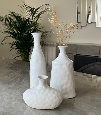 Modern Art Style Morandi White Ceramic Vase