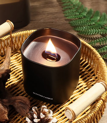 Square Borosilicate Glass Scented Candle