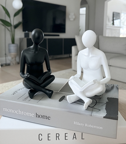 Elegant Woman Reading a Book Figurine