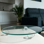 Elegant Glass Tray with Crystal Base – 26cm