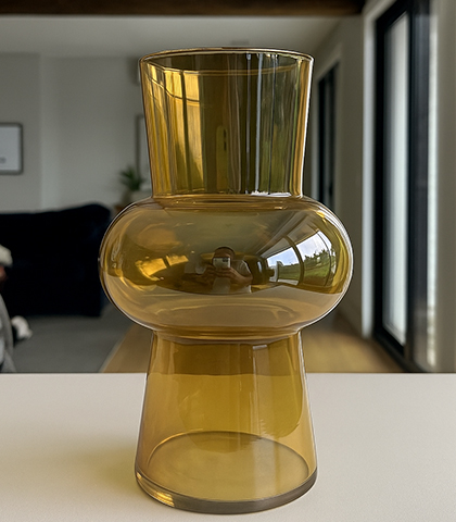 Modern Glass Vase – Amber Color
