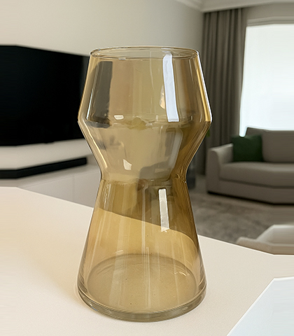Modern Glass Vase – Amber Color