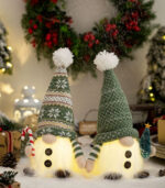 Light-Up Green Gnome Christmas Decorations