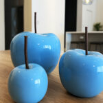 Blue Ceramic Apple Decorations