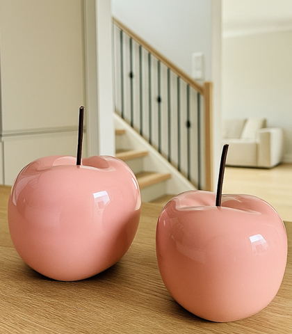 Pink Ceramic Apple Decorations