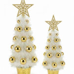 Set of Two Gold LED Christmas Trees