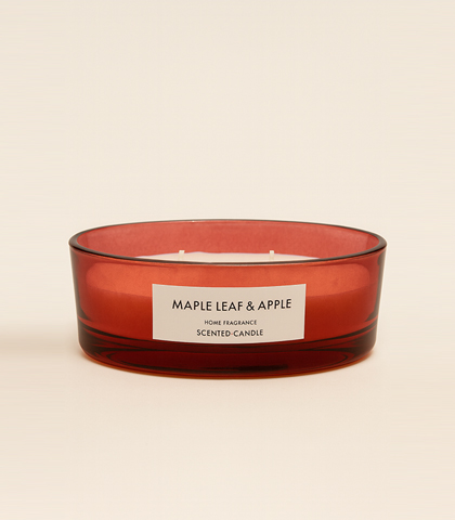 Red Oval Glass Candle