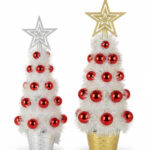 Set of Silver & Gold LED Christmas Trees