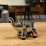 Silver Ceramic Elephant Statue