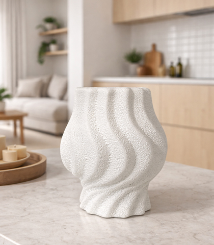 Small Modern White Ceramic Vase