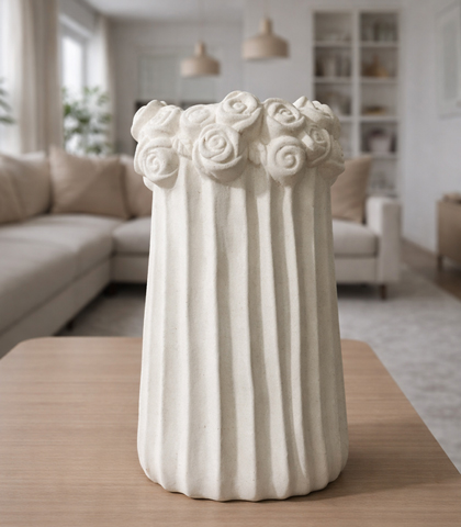 Modern Beige Ceramic Vase