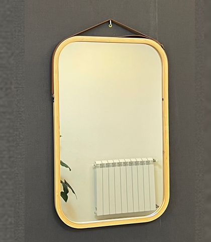 Mirror with Wooden Frame