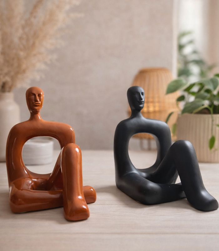 Modern Sitting Human Figurine Statue
