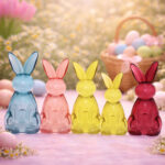 Glass Rabbit Figurine Set